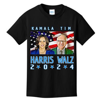 Kamala Harris Tim Walz The 2024 Democratic Party Nov 5 Win Kids T-Shirt