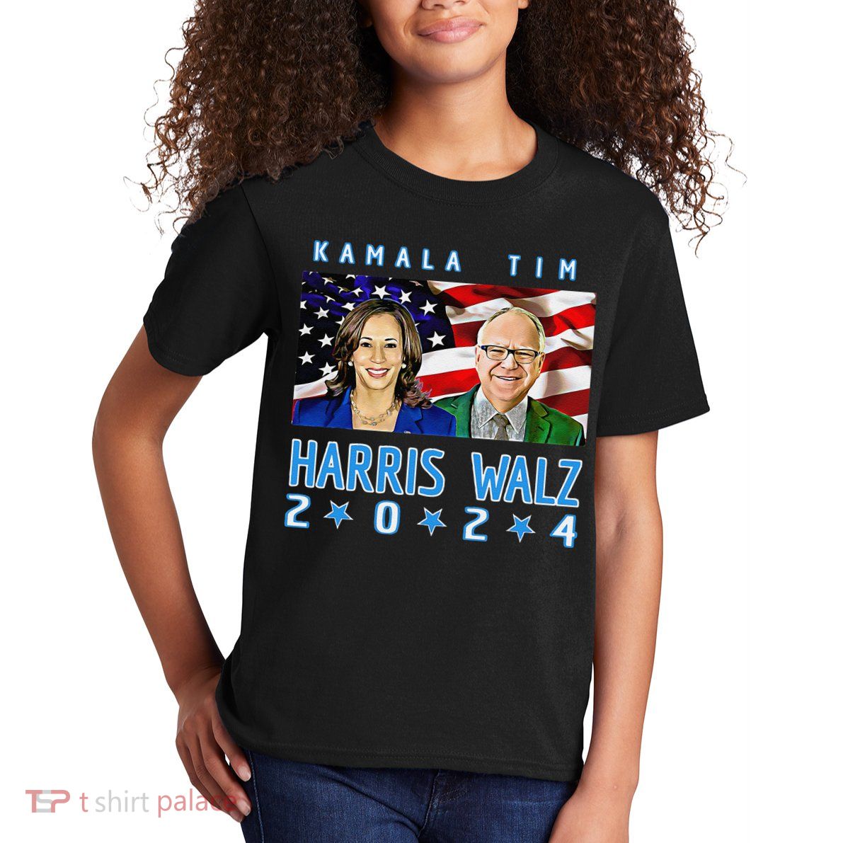 Kamala Harris Tim Walz The 2024 Democratic Party Nov 5 Win Kids T-Shirt