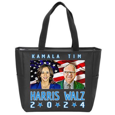 Kamala Harris Tim Walz The 2024 Democratic Party Nov 5 Win Zip Tote Bag