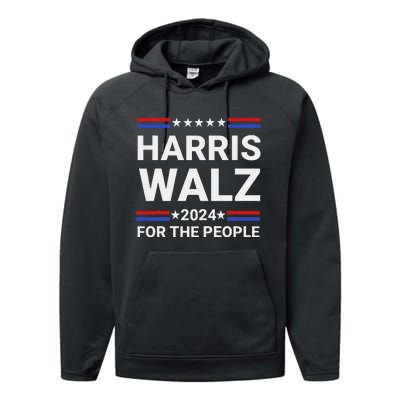 Kamala Harris Tim Walz Waltz Performance Fleece Hoodie