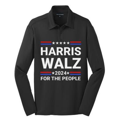 Kamala Harris Tim Walz Waltz Silk Touch Performance Long Sleeve Polo