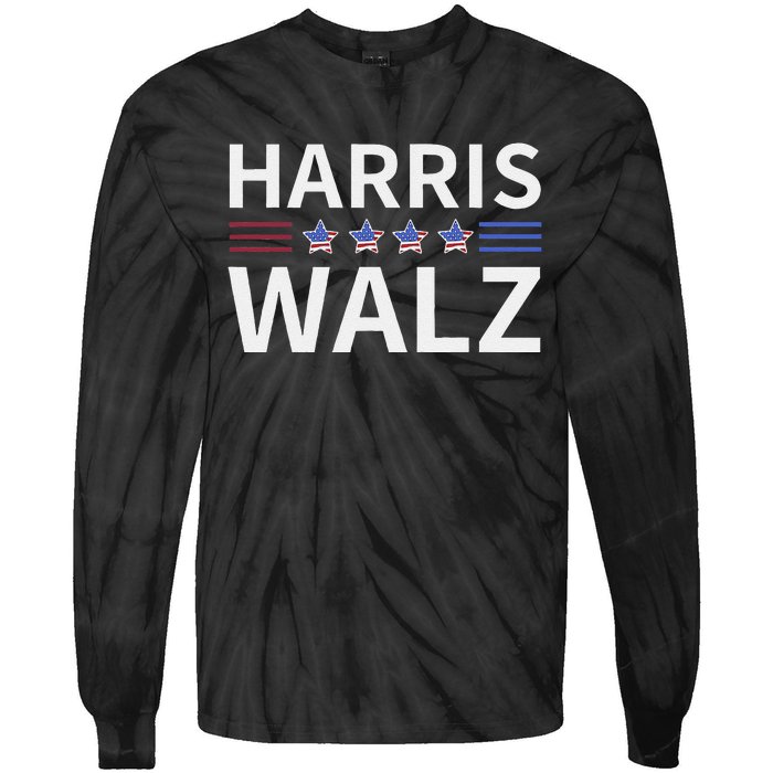 Kamala Harris Tim Walz Waltz 2024 Tie-Dye Long Sleeve Shirt