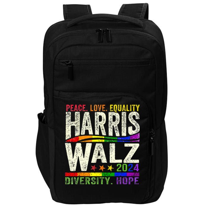 Kamala Harris Tim Walz 2024 Peace Lgbt Harris Walz Impact Tech Backpack