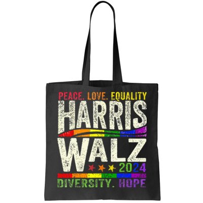 Kamala Harris Tim Walz 2024 Peace Lgbt Harris Walz Tote Bag