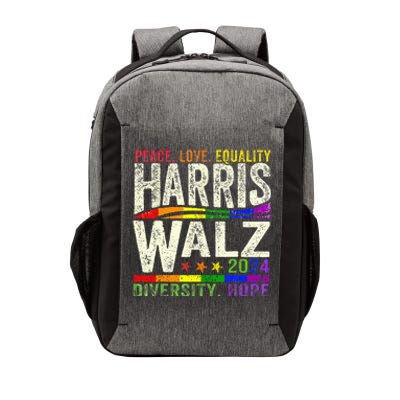 Kamala Harris Tim Walz 2024 Peace Lgbt Harris Walz Vector Backpack