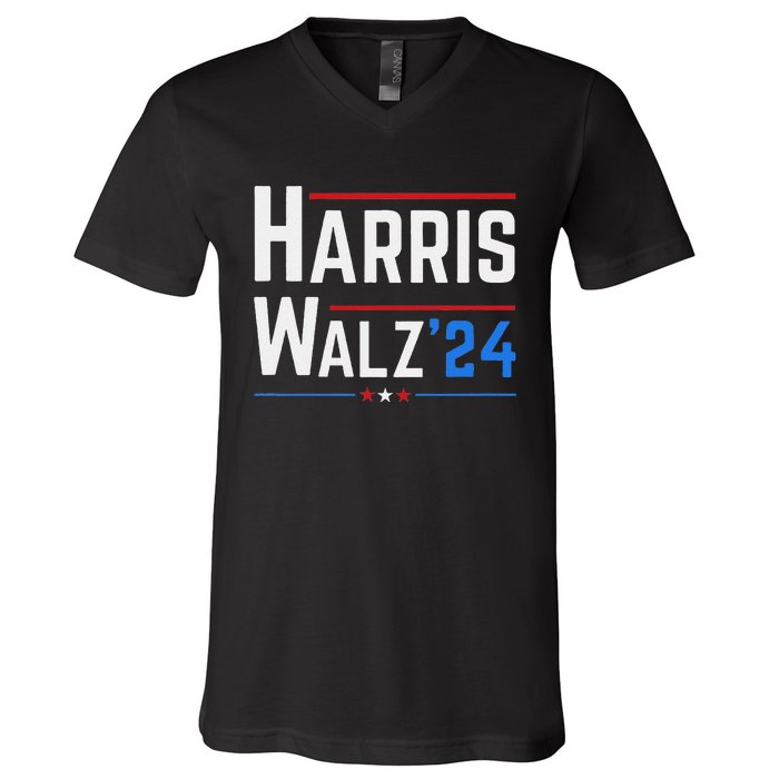 Kamala Harris Tim Walz Waltz Election 2024 V-Neck T-Shirt