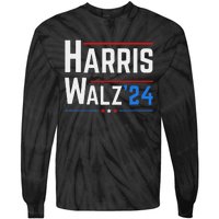 Kamala Harris Tim Walz Waltz Election 2024 Tie-Dye Long Sleeve Shirt