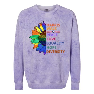 Kamala Harris Tim Walz Waltz Colorblast Crewneck Sweatshirt