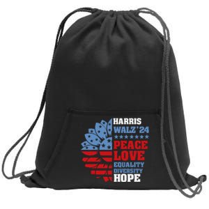 Kamala Harris Tim Walz 2024 Peace Lgbt Harris Walz Waltz Sweatshirt Cinch Pack Bag