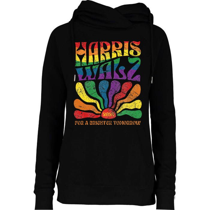 Kamala Harris Tim Waltz 2024 Womens Funnel Neck Pullover Hood