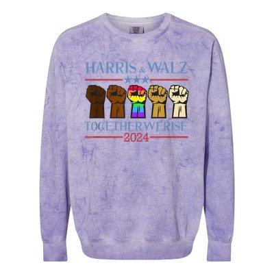 Kamala Harris Tim Walz 2024 Election Lgbt Harris Walz Waltz Colorblast Crewneck Sweatshirt