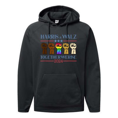 Kamala Harris Tim Walz 2024 Election Lgbt Harris Walz Waltz Performance Fleece Hoodie