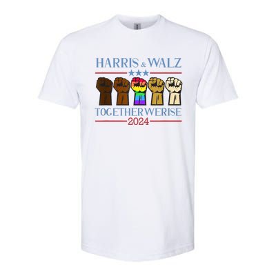 Kamala Harris Tim Walz 2024 Election Lgbt Harris Walz Waltz Softstyle CVC T-Shirt