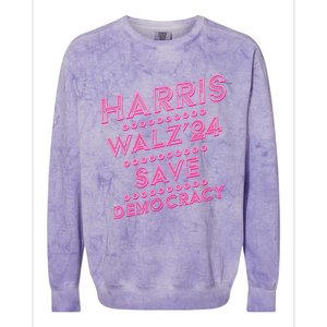 Kamala Harris Tim Walz 2024 Election Harris Waltz Save Demo Cracy Colorblast Crewneck Sweatshirt