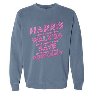 Kamala Harris Tim Walz 2024 Election Harris Waltz Save Demo Cracy Garment-Dyed Sweatshirt