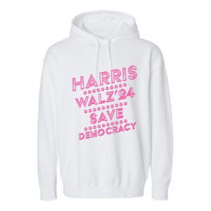 Kamala Harris Tim Walz 2024 Election Harris Waltz Save Demo Cracy Garment-Dyed Fleece Hoodie