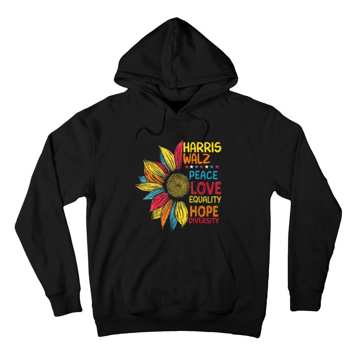 Kamala Harris Tim Walz 2024 Peace Lgbt Harris Walz Waltz Hoodie