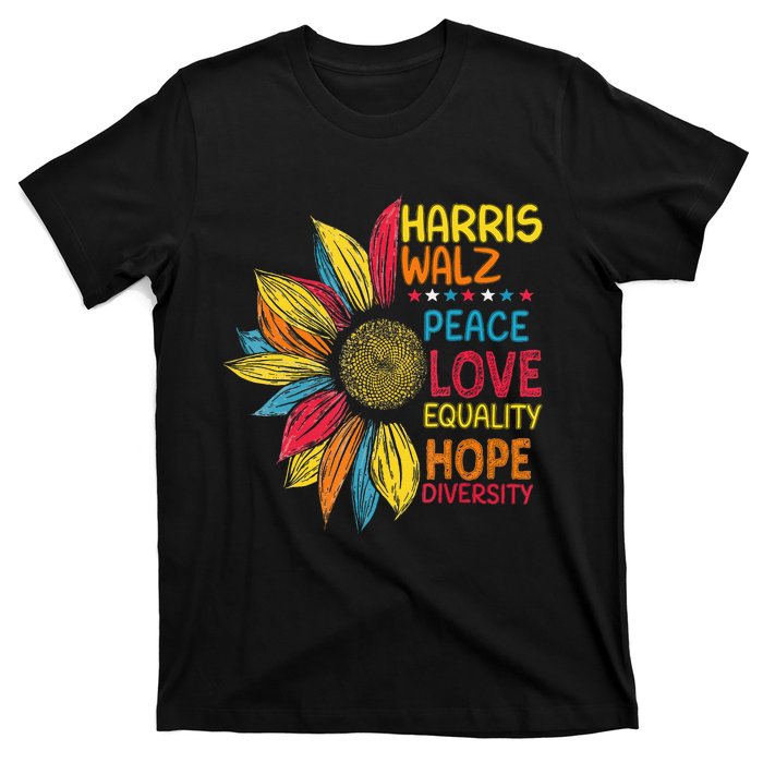 Kamala Harris Tim Walz 2024 Peace Lgbt Harris Walz Waltz T-Shirt