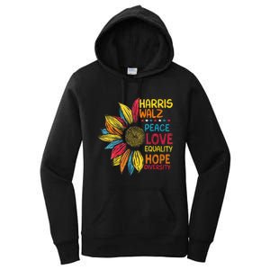 Kamala Harris Tim Walz 2024 Peace Lgbt Harris Walz Waltz Women's Pullover Hoodie