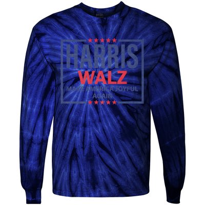 Kamala Harris Tim Walz Waltz Make America Joyful Again 2024 Tie-Dye Long Sleeve Shirt