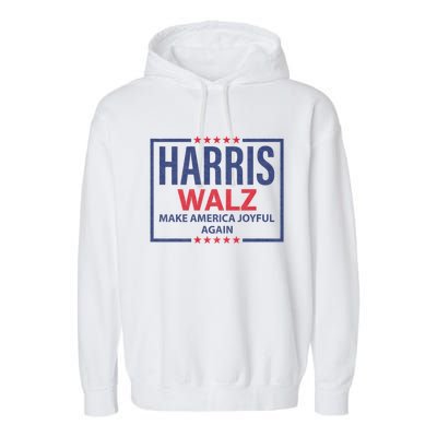 Kamala Harris Tim Walz Waltz Make America Joyful Again 2024 Garment-Dyed Fleece Hoodie