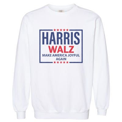 Kamala Harris Tim Walz Waltz Make America Joyful Again 2024 Garment-Dyed Sweatshirt