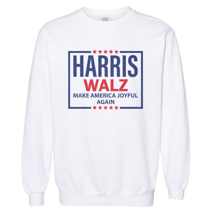 Kamala Harris Tim Walz Waltz Make America Joyful Again 2024 Garment-Dyed Sweatshirt