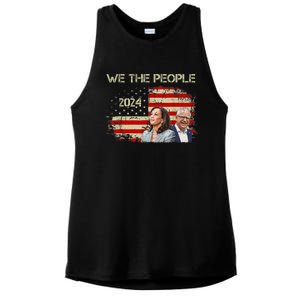 Kamala Harris Tim Waltz 2024 We The People American Flag Ladies PosiCharge Tri-Blend Wicking Tank