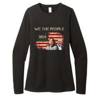 Kamala Harris Tim Waltz 2024 We The People American Flag Womens CVC Long Sleeve Shirt