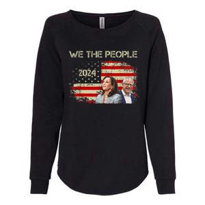 Kamala Harris Tim Waltz 2024 We The People American Flag Womens California Wash Sweatshirt