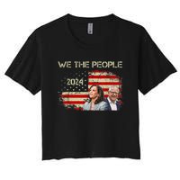 Kamala Harris Tim Waltz 2024 We The People American Flag Women's Crop Top Tee