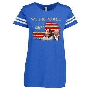 Kamala Harris Tim Waltz 2024 We The People American Flag Enza Ladies Jersey Football T-Shirt