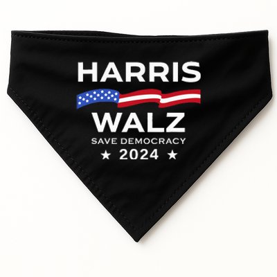 Kamala Harris Tim Waltz 2024 Save Democracy Election 2024 USA-Made Doggie Bandana