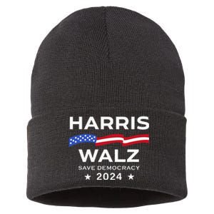 Kamala Harris Tim Waltz 2024 Save Democracy Election 2024 Sustainable Knit Beanie