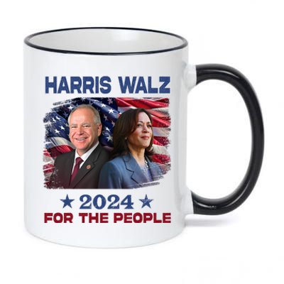 Kamala Harris Tim Walz Waltz 2024 For The People 11oz Black Color Changing Mug