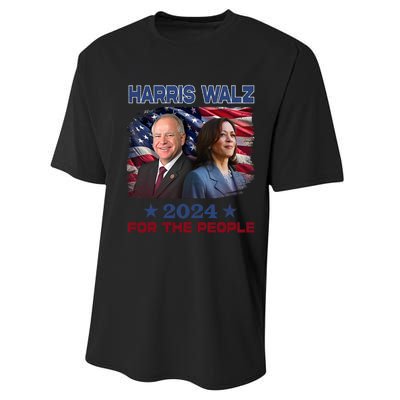 Kamala Harris Tim Walz Waltz 2024 For The People Performance Sprint T-Shirt