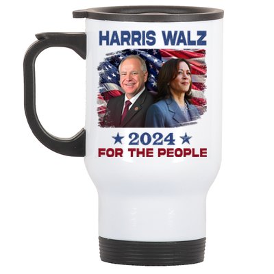 Kamala Harris Tim Walz Waltz 2024 For The People Stainless Steel Travel Mug