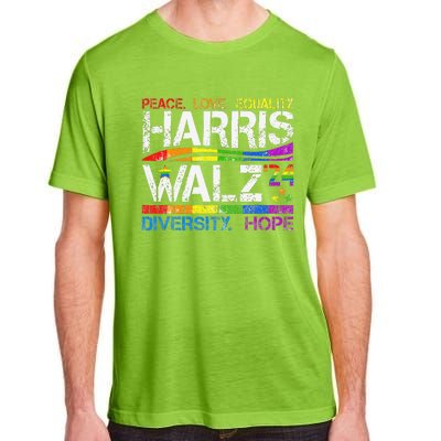 Kamala Harris Tim Walz 2024 Peace Lgbt Harris Walz Waltz Adult ChromaSoft Performance T-Shirt