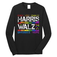 Kamala Harris Tim Walz 2024 Peace Lgbt Harris Walz Waltz Long Sleeve Shirt