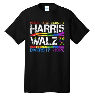 Kamala Harris Tim Walz 2024 Peace Lgbt Harris Walz Waltz Tall T-Shirt