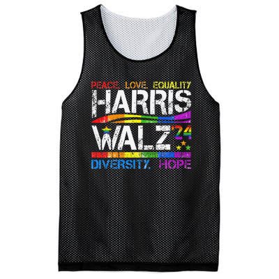 Kamala Harris Tim Walz 2024 Peace Lgbt Harris Walz Waltz Mesh Reversible Basketball Jersey Tank