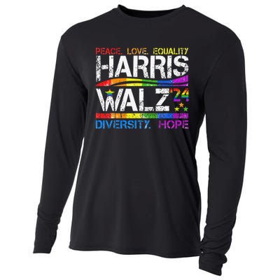 Kamala Harris Tim Walz 2024 Peace Lgbt Harris Walz Waltz Cooling Performance Long Sleeve Crew