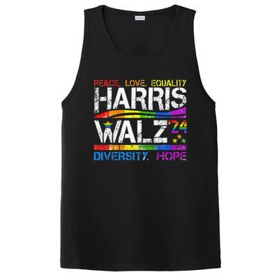 Kamala Harris Tim Walz 2024 Peace Lgbt Harris Walz Waltz PosiCharge Competitor Tank