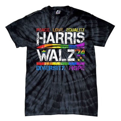 Kamala Harris Tim Walz 2024 Peace Lgbt Harris Walz Waltz Tie-Dye T-Shirt