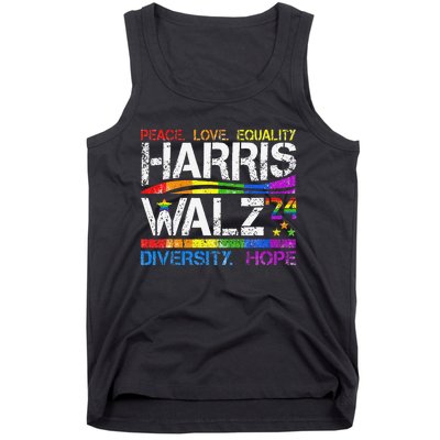 Kamala Harris Tim Walz 2024 Peace Lgbt Harris Walz Waltz Tank Top