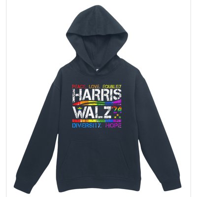 Kamala Harris Tim Walz 2024 Peace Lgbt Harris Walz Waltz Urban Pullover Hoodie