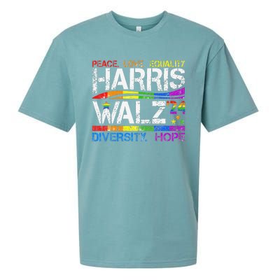 Kamala Harris Tim Walz 2024 Peace Lgbt Harris Walz Waltz Sueded Cloud Jersey T-Shirt