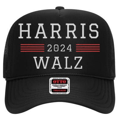 Kamala Harris Tim Waltz 2024 Harris Walz 2024 Election High Crown Mesh Back Trucker Hat