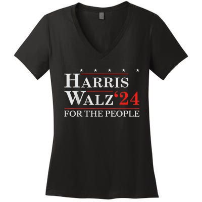 Kamala Harris Tim Walz Waltz For The People 2024 Women's V-Neck T-Shirt