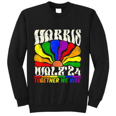 Kamala Harris Tim Walz Pride Lgbt 2024 Together We Rise Sweatshirt